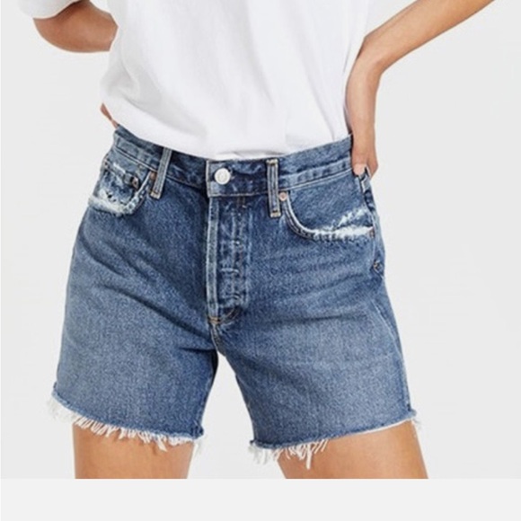 Agolde Pants - Agolde Reese high Waist Denim Shorts